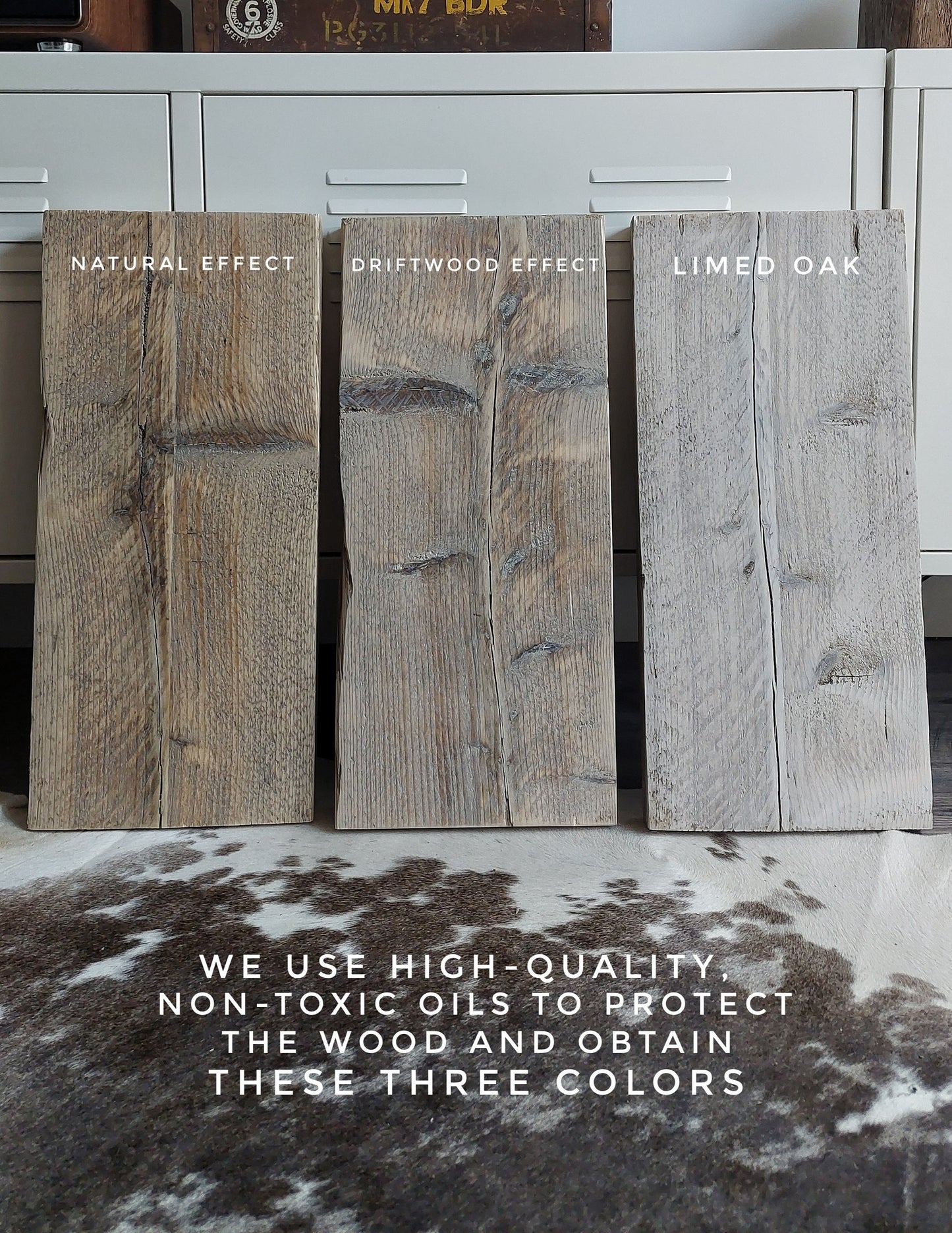 Rustic wood colour samples