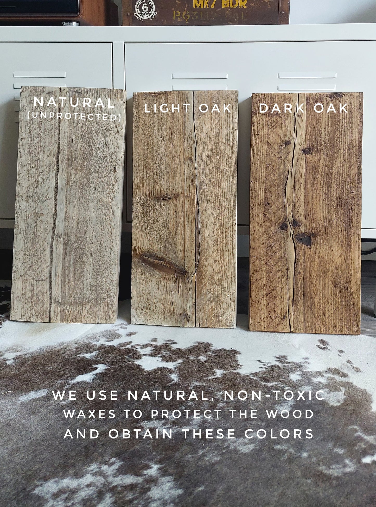 Rustic wood colour samples
