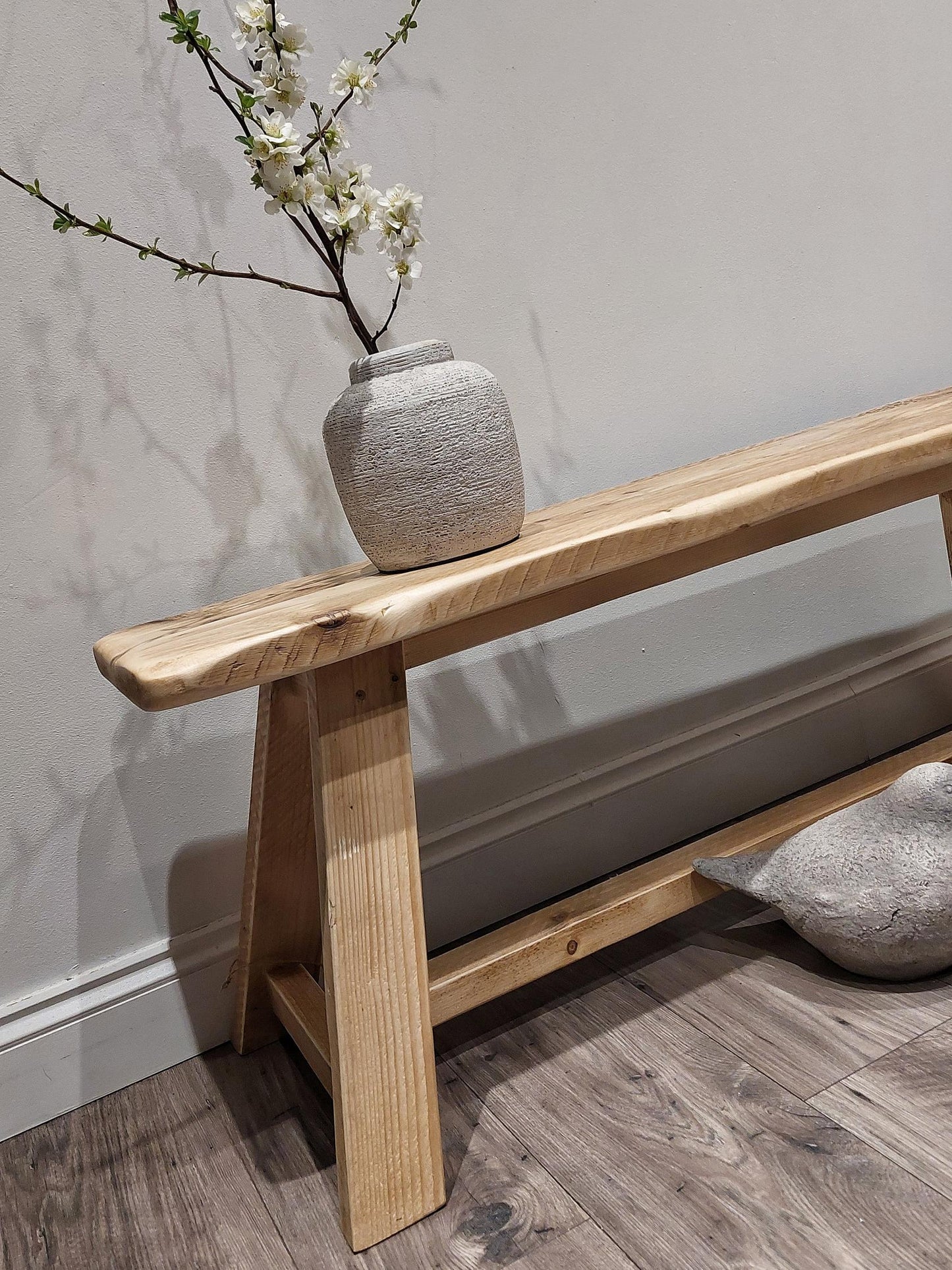Handcrafted Rustic Farmhouse Wooden Bench for Dining, Entryway, Hallway, Bathroom, Kitchen Seating