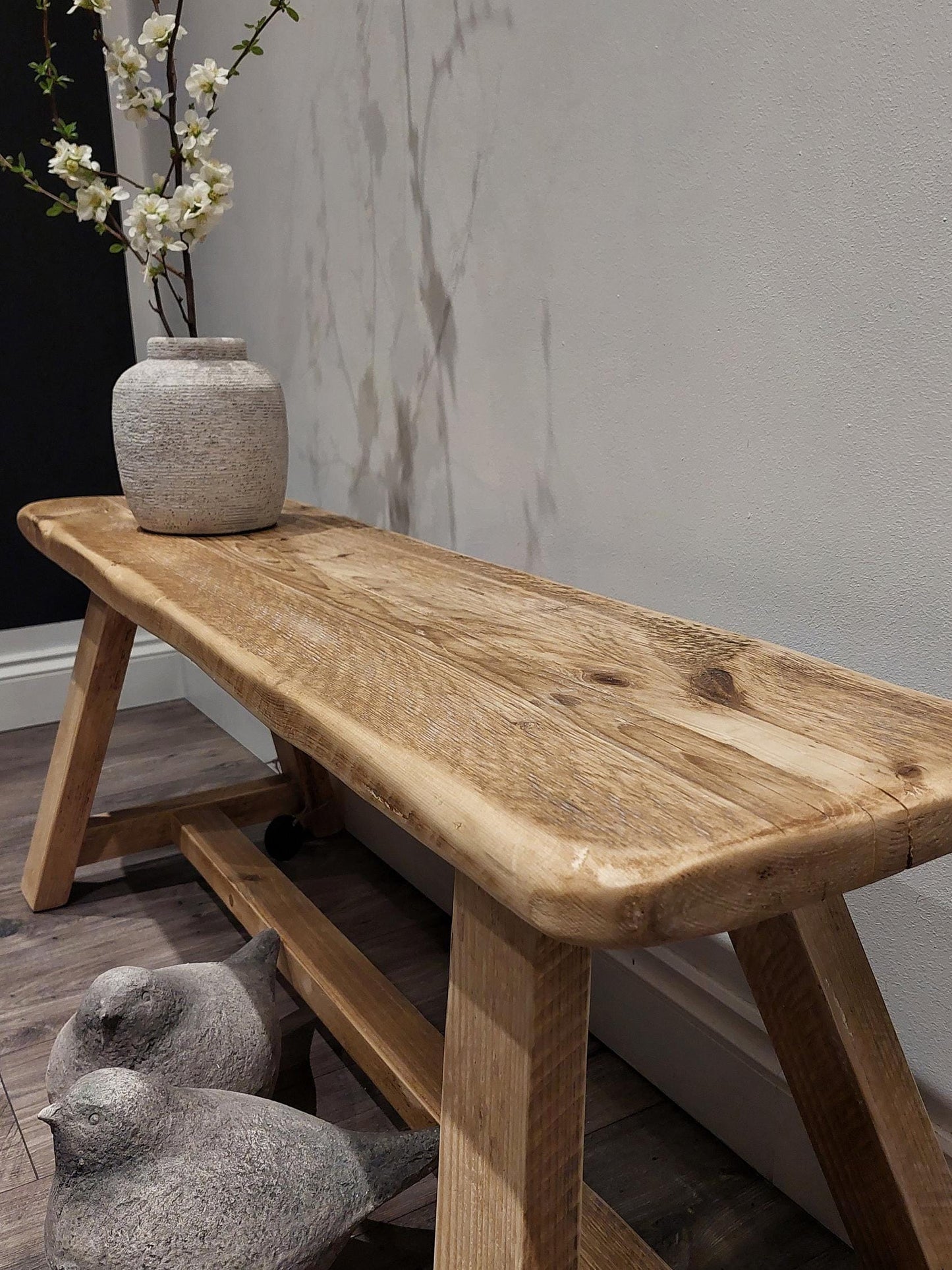 Handcrafted Rustic Farmhouse Wooden Bench for Dining, Entryway, Hallway, Bathroom, Kitchen Seating