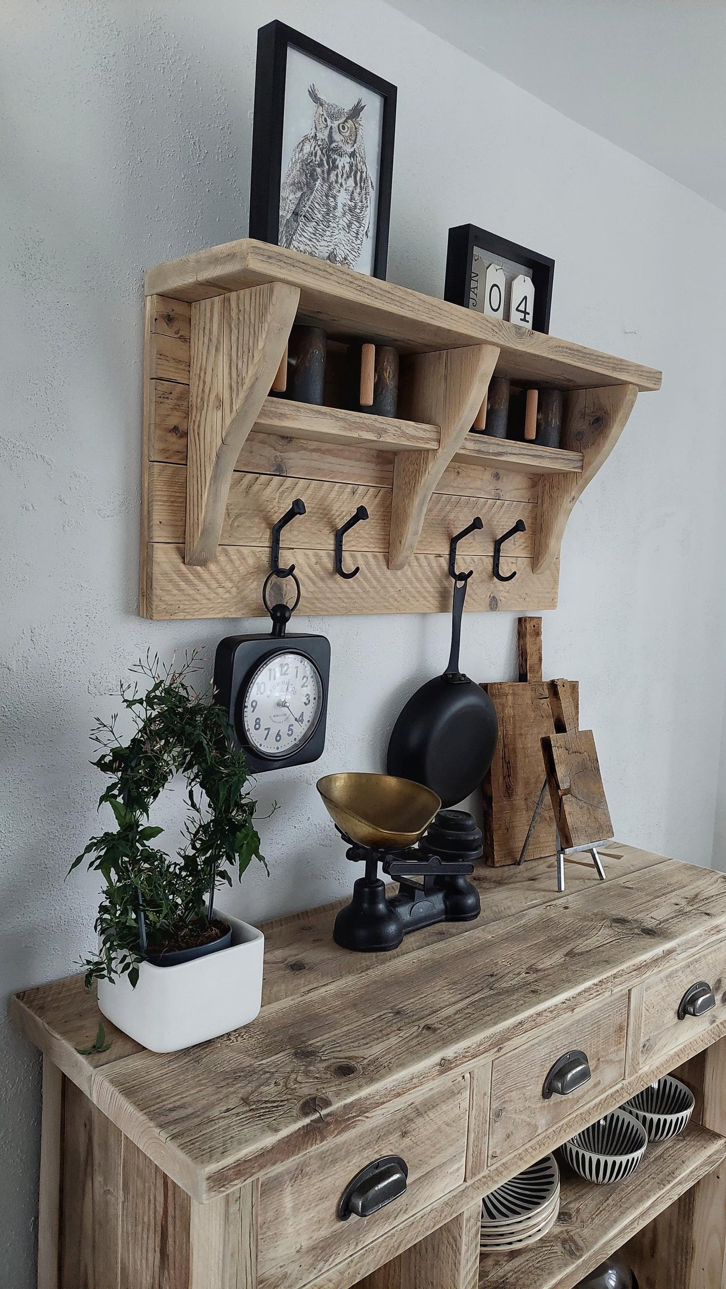 Rustic Rack with Shelf