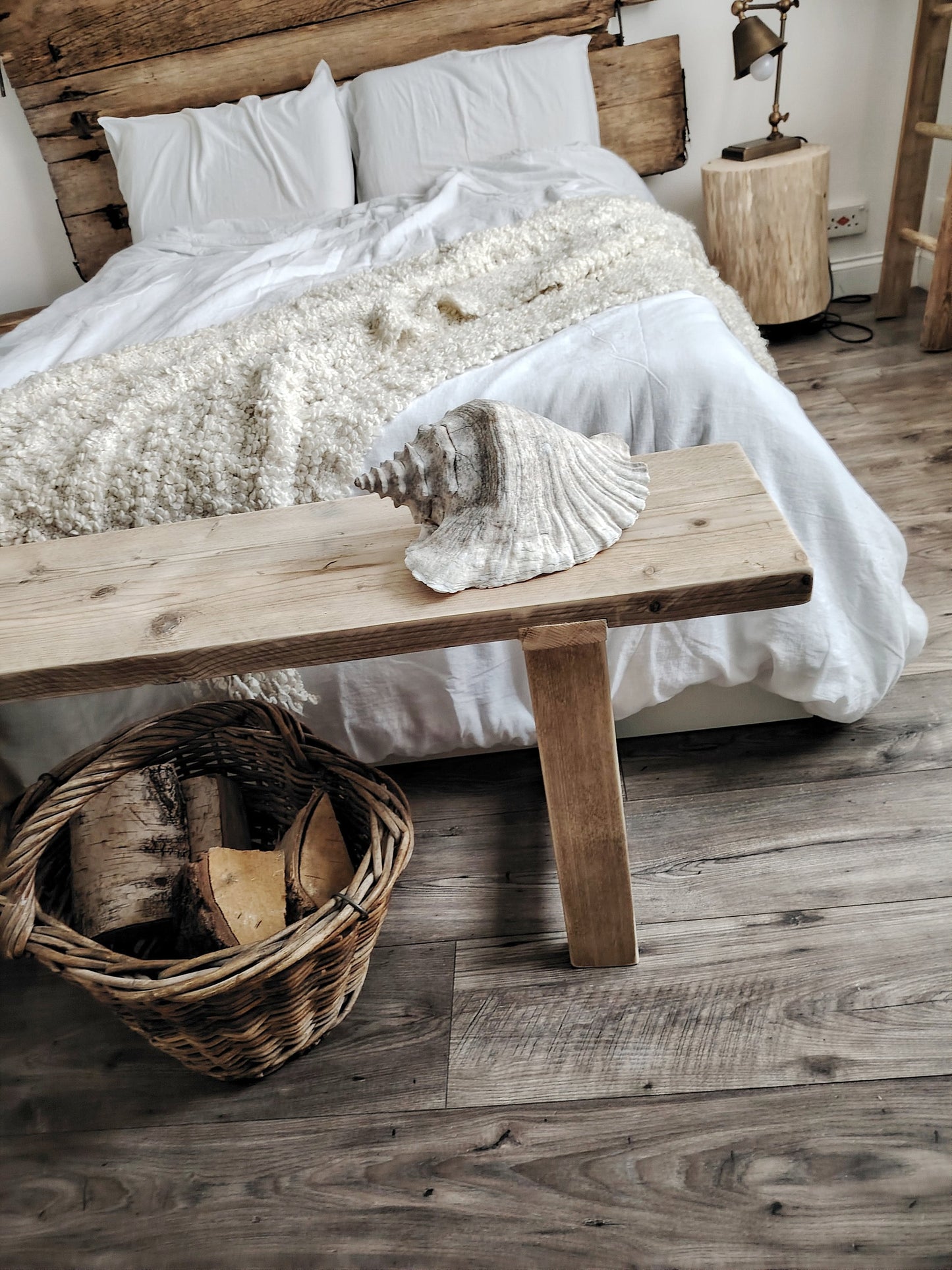 Rustic Narrow Wooden Bench CHAMELEON