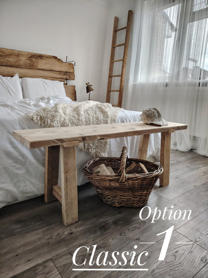 Rustic Narrow Wooden Bench CHAMELEON