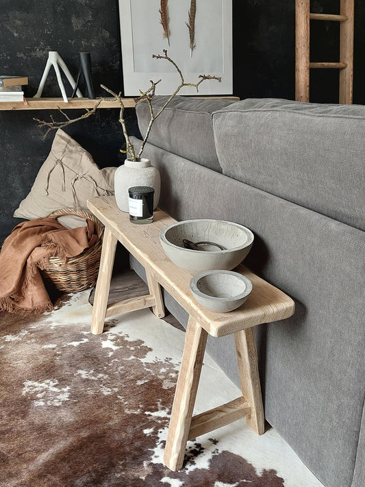 Rustic Reclaimed Wooden Farmhouse Bench for Dining, Entryway & Narrow Spaces - Handcrafted Furniture Skinny bench