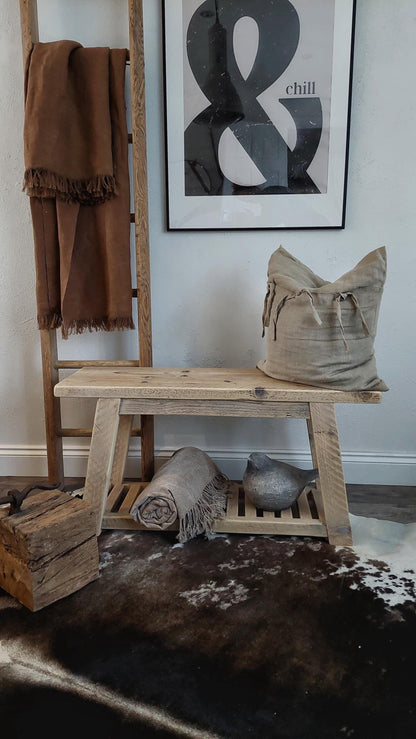 Rustic Bench with shoe storage