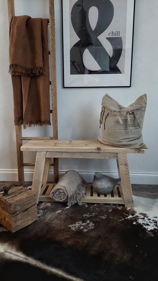 Rustic Bench with shoe storage