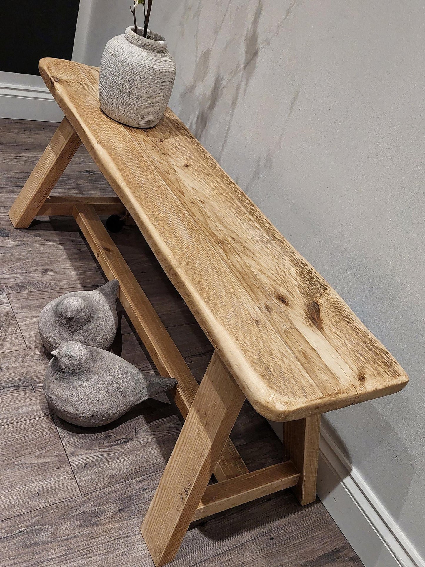 Handcrafted Rustic Farmhouse Wooden Bench for Dining, Entryway, Hallway, Bathroom, Kitchen Seating