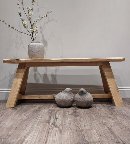 Handcrafted Rustic Farmhouse Wooden Bench for Dining, Entryway, Hallway, Bathroom, Kitchen Seating