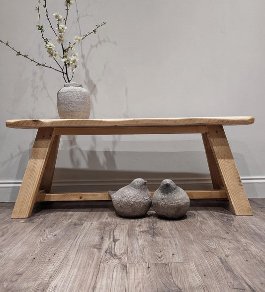 Handcrafted Rustic Farmhouse Wooden Bench for Dining, Entryway, Hallway, Bathroom, Kitchen Seating