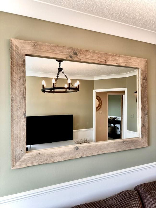 Rustic Reclaimed Wood Mirror – Handcrafted Wooden Frame