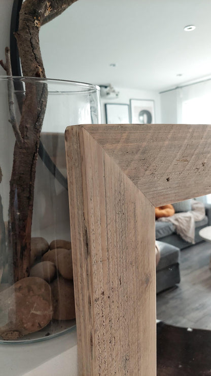 Rustic Reclaimed Wood Mirror – Handcrafted Wooden Frame