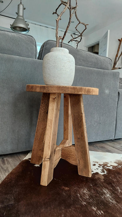 Rustic Wooden Bedside Table Nightstand Side Stool
