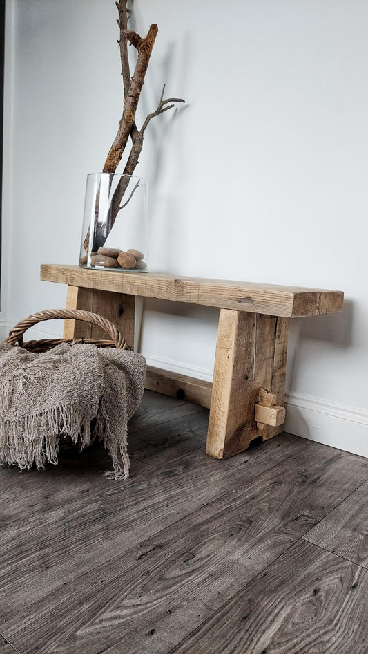Rustic Chunky Wood Bench