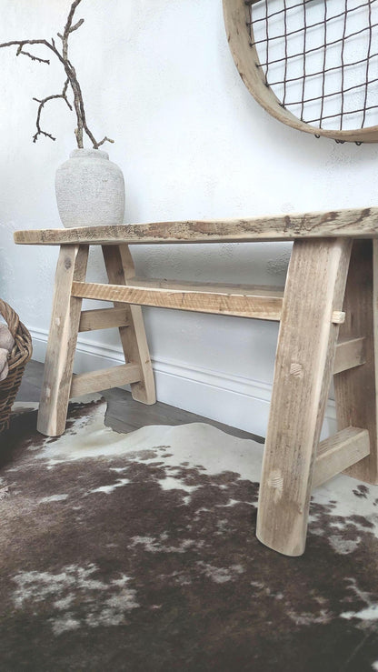 Rustic Wooden Bench: Reclaimed Wood Furniture for Dining Room, Hallway, Entryway & More