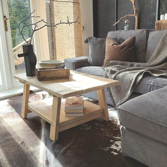 Rustic Reclaimed  Narrow Wood Coffee Table CALLISTO