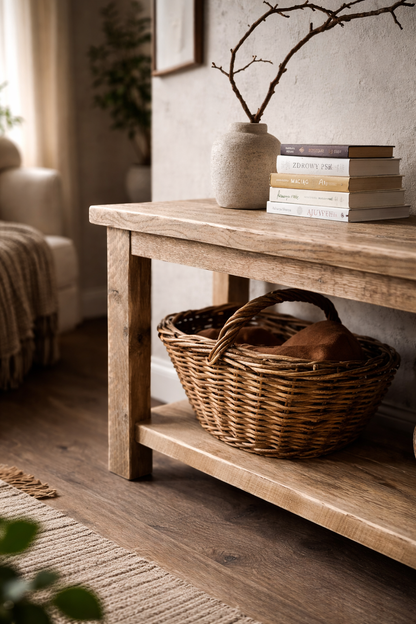 Reclaimed Wood Console Table – Handmade Hallway Bench