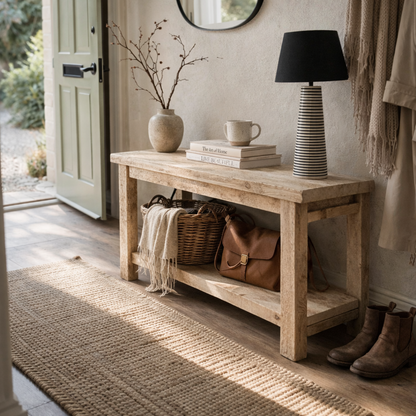 Reclaimed Wood Console Table – Handmade Hallway Bench